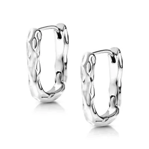 Hammered Huggie Hoop Earrings