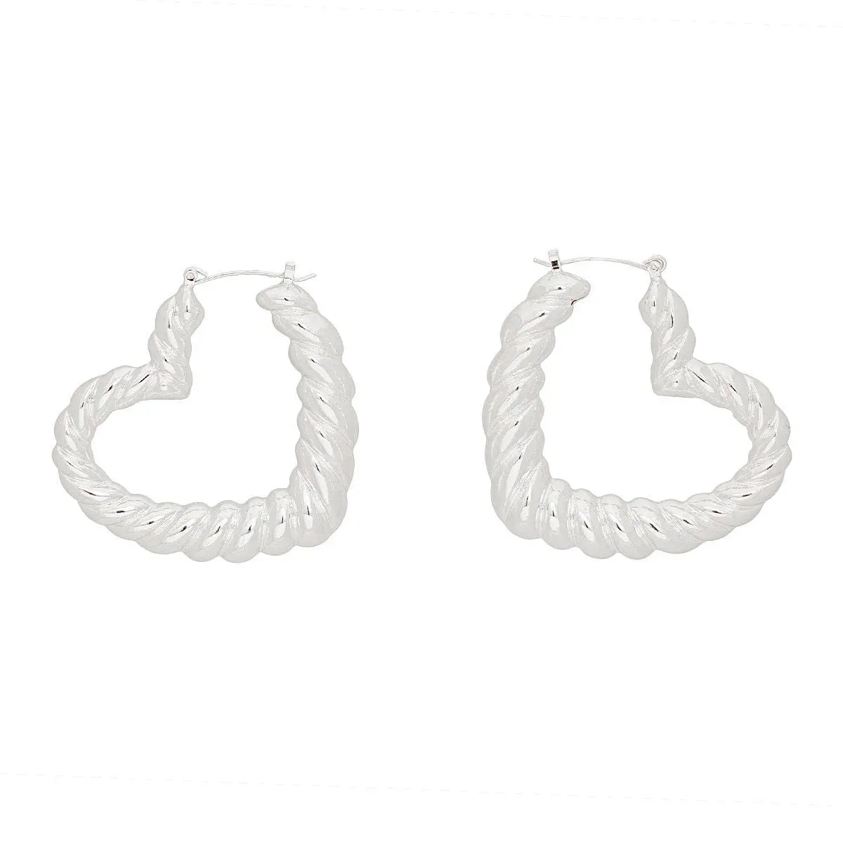 Heart Hoops: Perfect Daily Look and Outfit Boost Silver Earrings