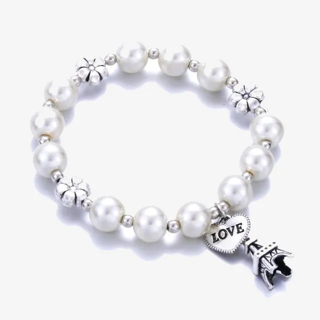Heart Pearl Bracelets Bangles For Women