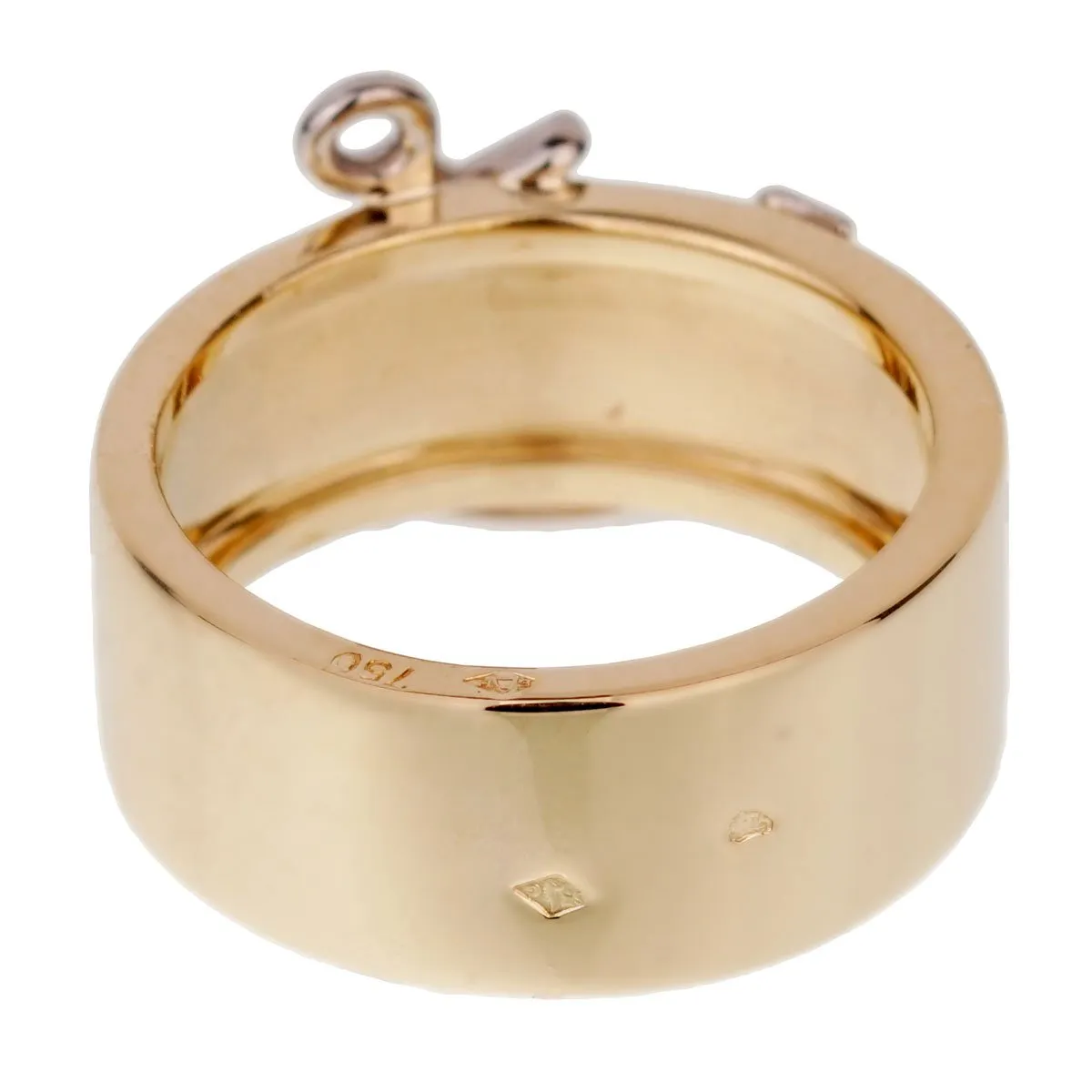 Hermes 18k Yellow Gold Anchor Band Ring Sz 5