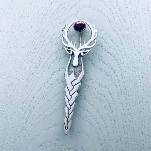 Highland Stag | Amethyst Kilt pin