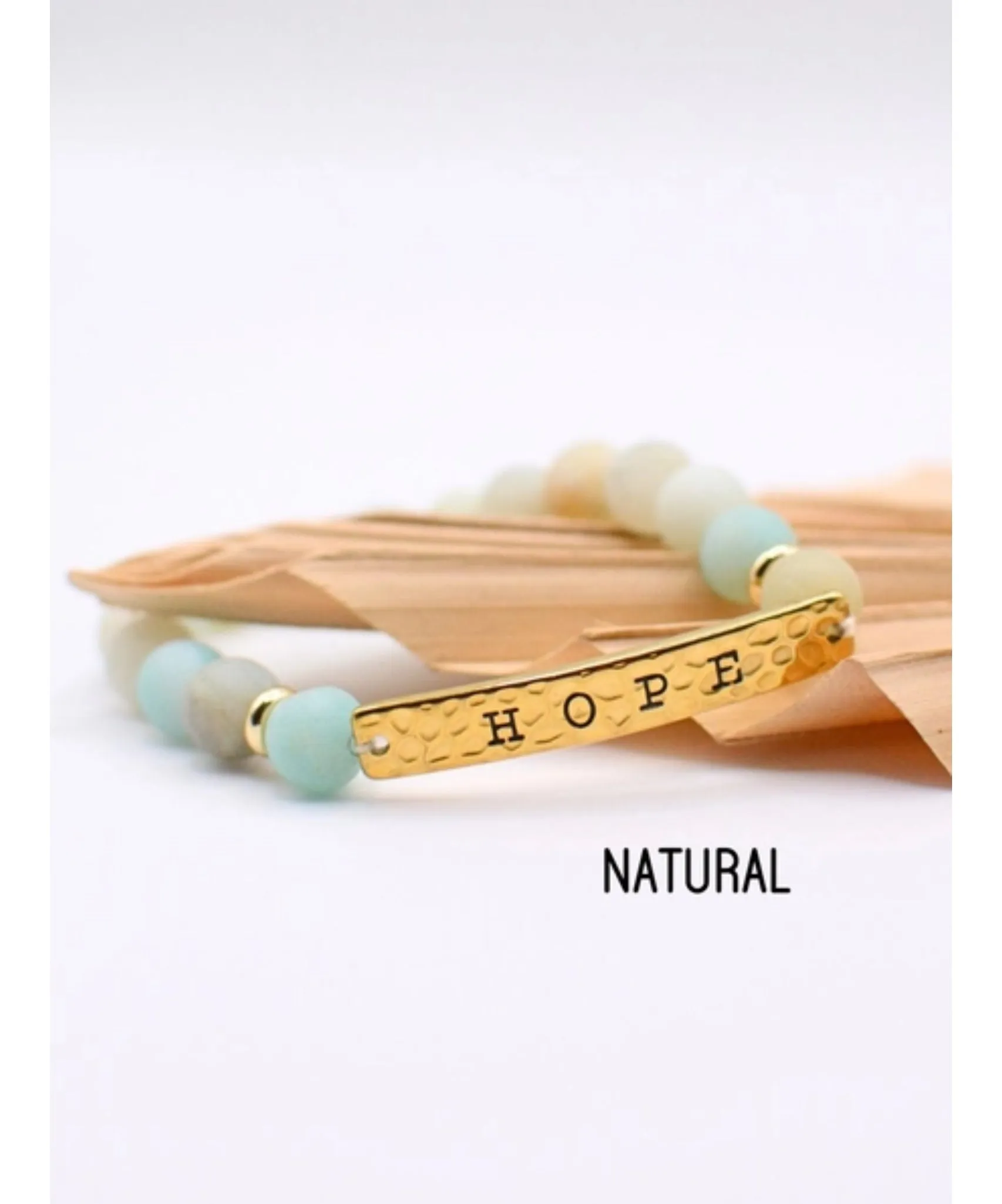 Hope Stone Stretch Bracelet - Natural