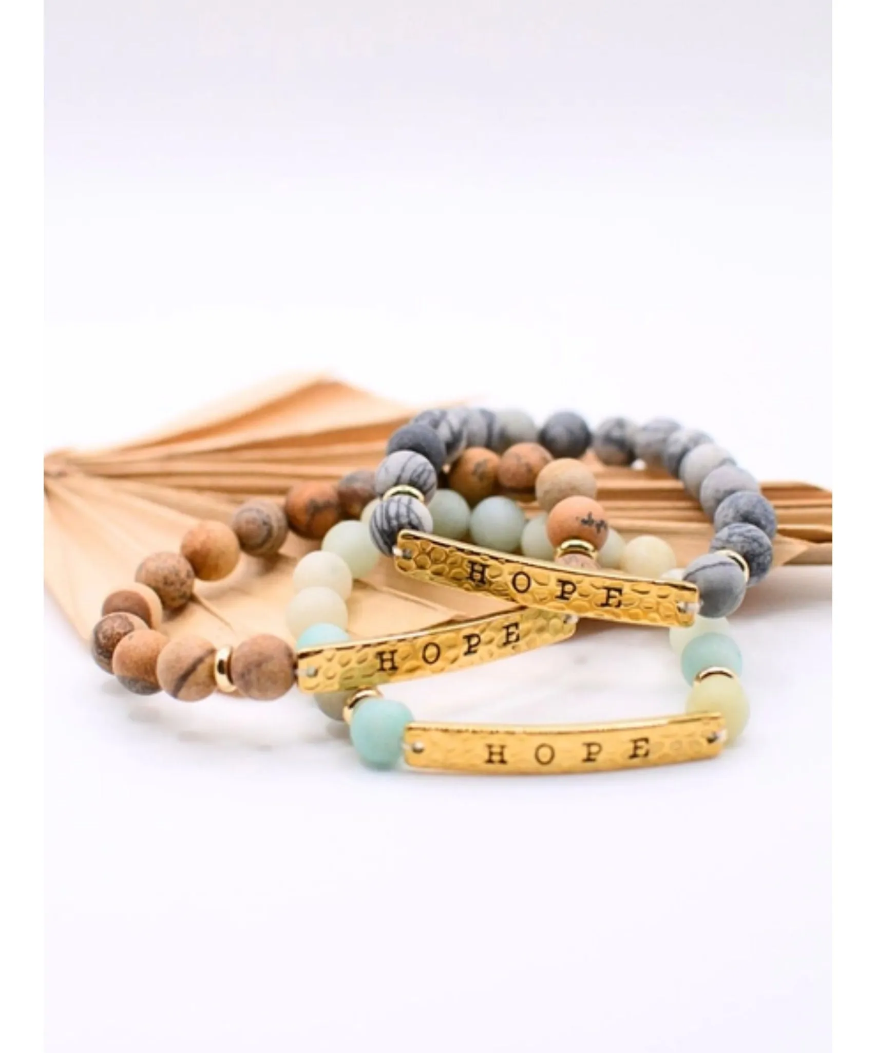 Hope Stone Stretch Bracelet - Natural