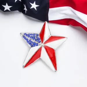 iLLASPARKZ Crystal enamel American flag barn star brooch