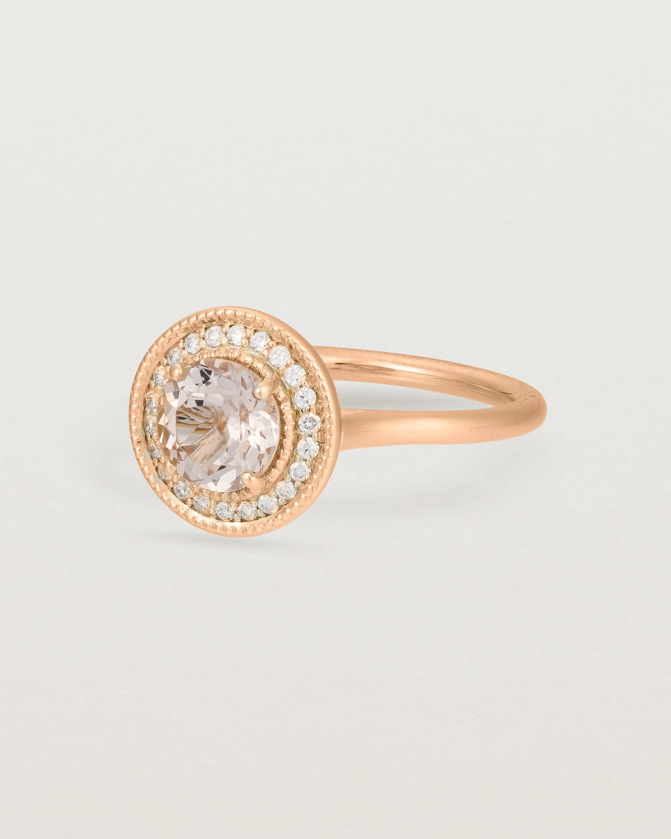 Imogen Halo Ring | Morganite & Diamonds
