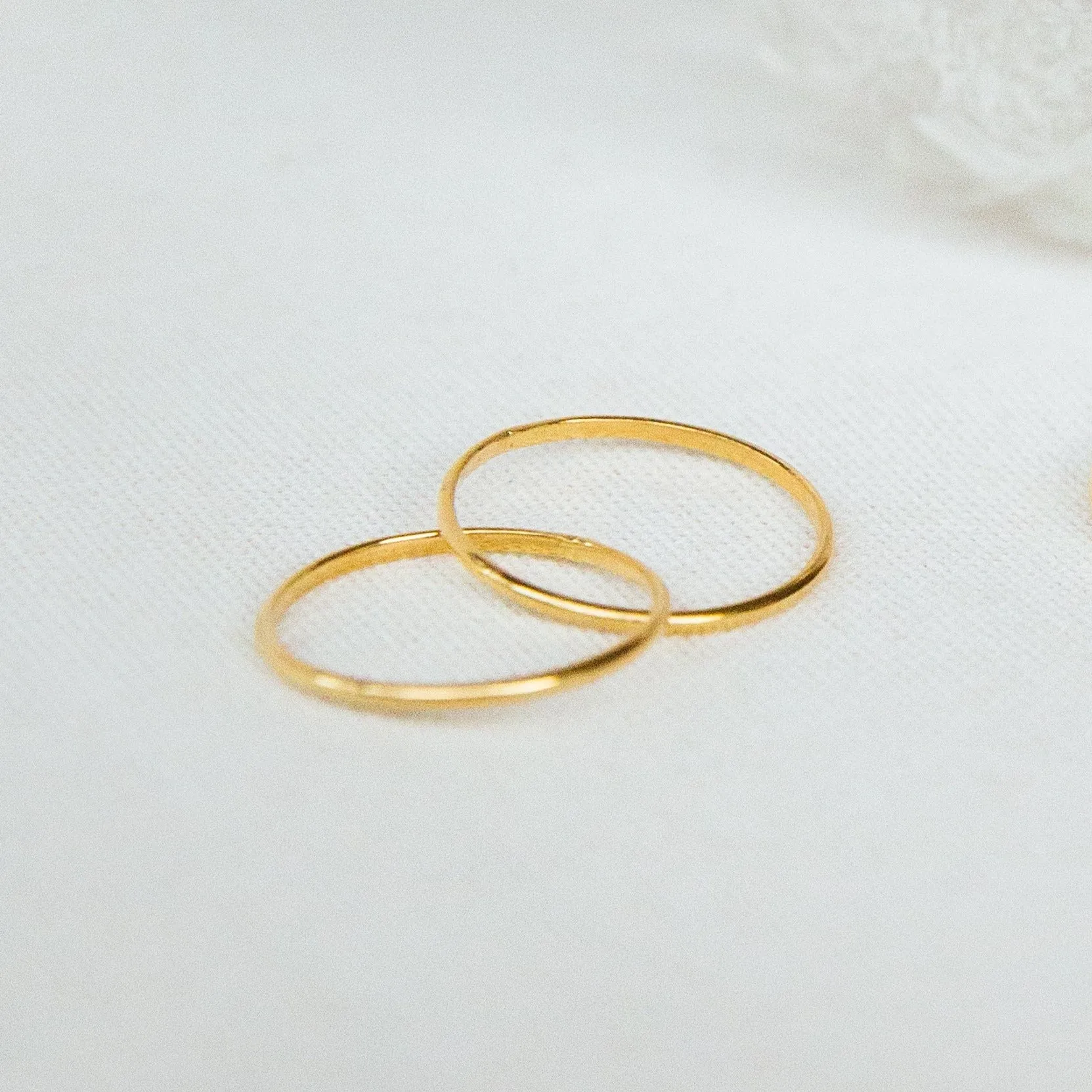 Interlocked Plain Rings, Solid 14k Gold