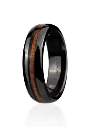 Kahoya Ring in Black Ceramic
