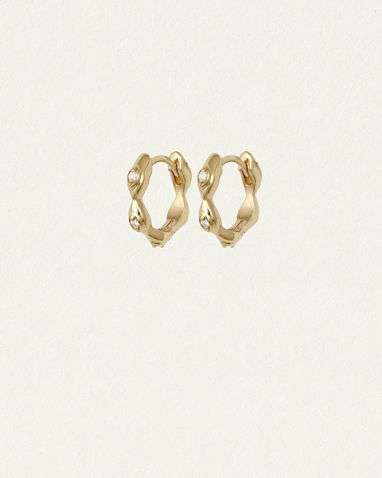Kassandra Huggie Earrings Diamond Solid Gold