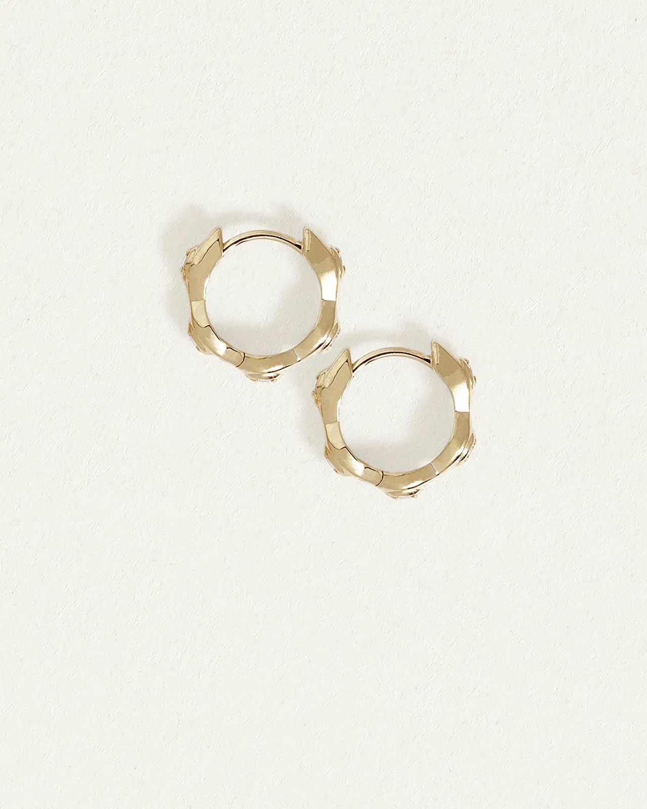 Kassandra Huggie Earrings Diamond Solid Gold