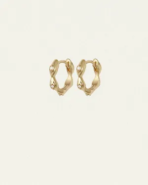 Kassandra Huggie Earrings Diamond Solid Gold