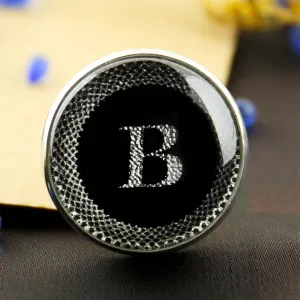 Kavove Alphabet 'B' Black Colour Lapel Pin