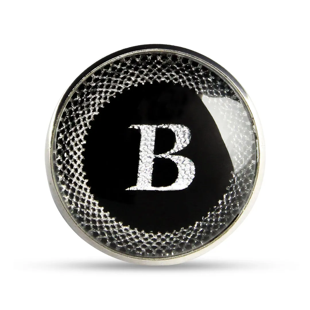 Kavove Alphabet 'B' Black Colour Lapel Pin