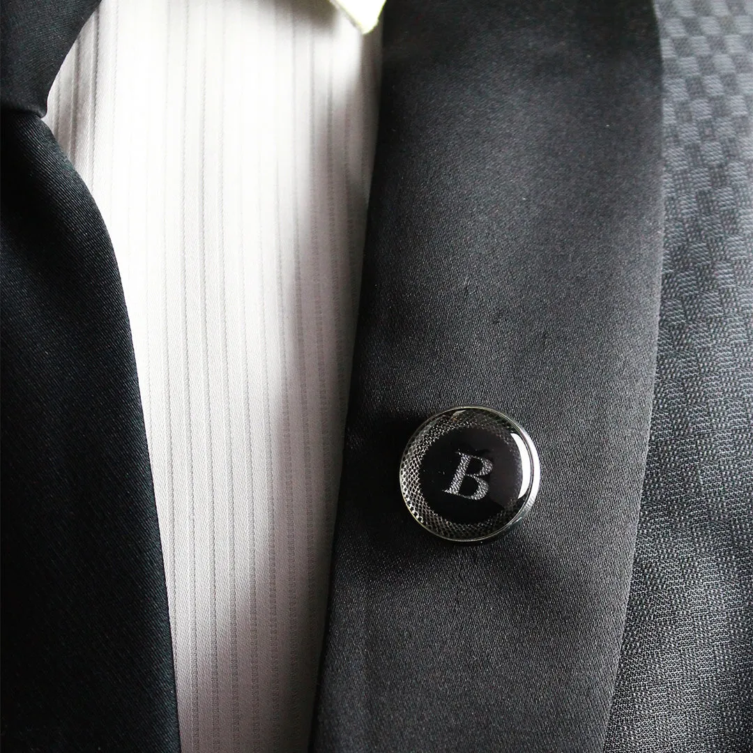Kavove Alphabet 'B' Black Colour Lapel Pin