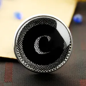 Kavove Alphabet 'C' Black Colour Lapel Pin