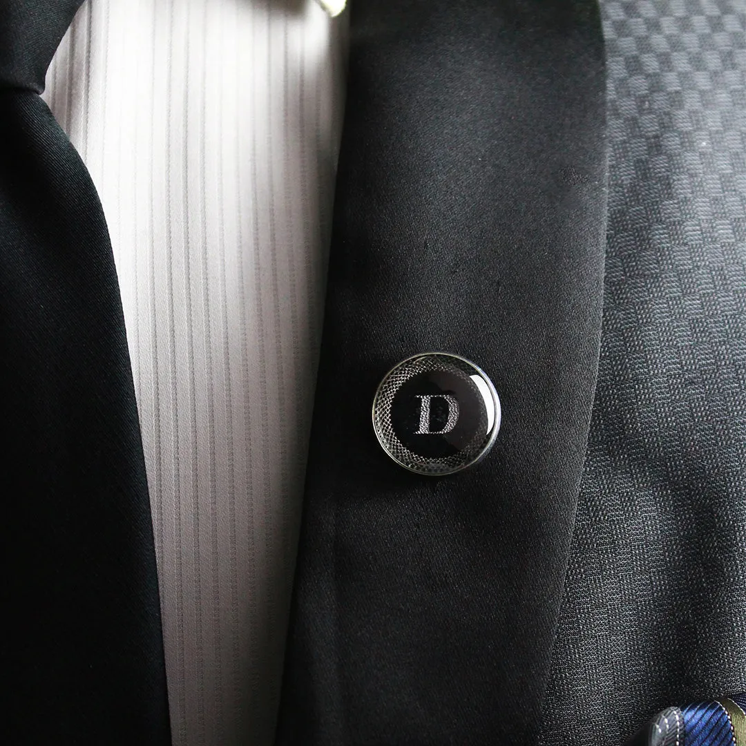 Kavove Alphabet 'D' Black Colour Lapel Pin