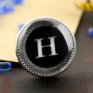 Kavove Alphabet 'H' Black Colour Lapel Pin