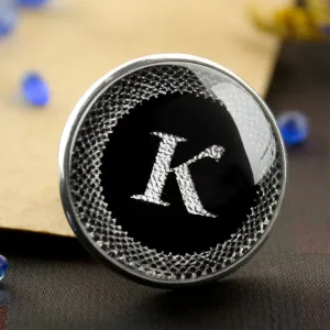 Kavove Alphabet 'K' Black Colour Lapel Pin