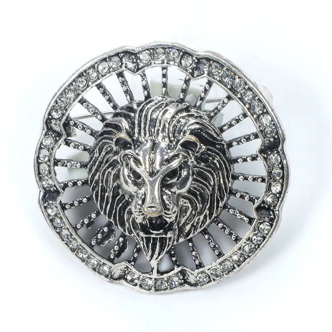 Kavove The Regal Roar Silver Colour Brooch