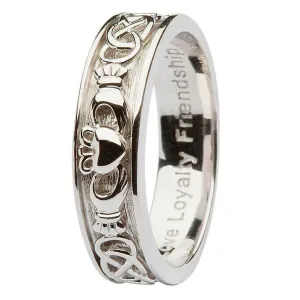Ladies Silver Claddagh Celtic Ring