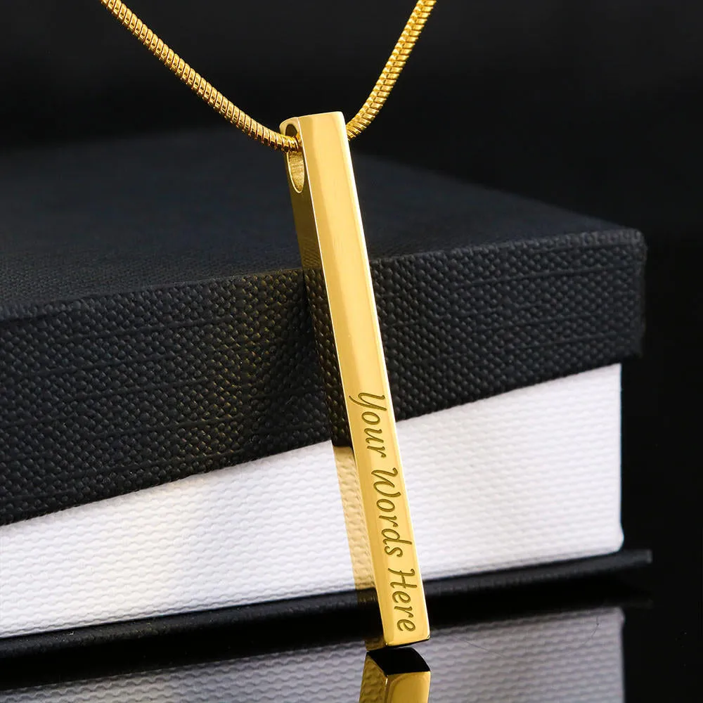 Long Distance Military Dad Gift from Newborn Baby | Gift for New Dad | Personalized Vertical Bar / Stick Necklace | To Father from Son