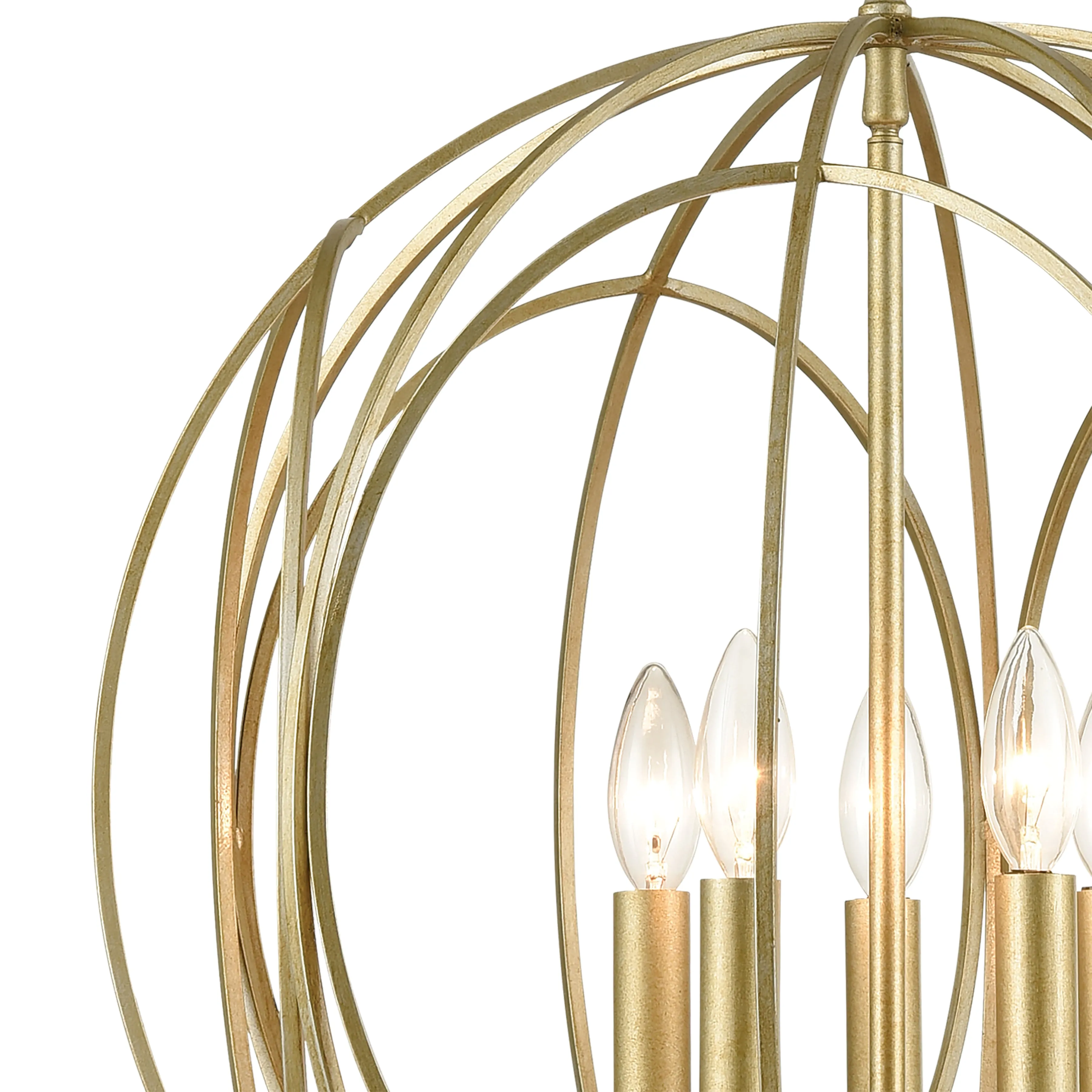 Loughton 20" 5 Light Chandelier in Golden Silver