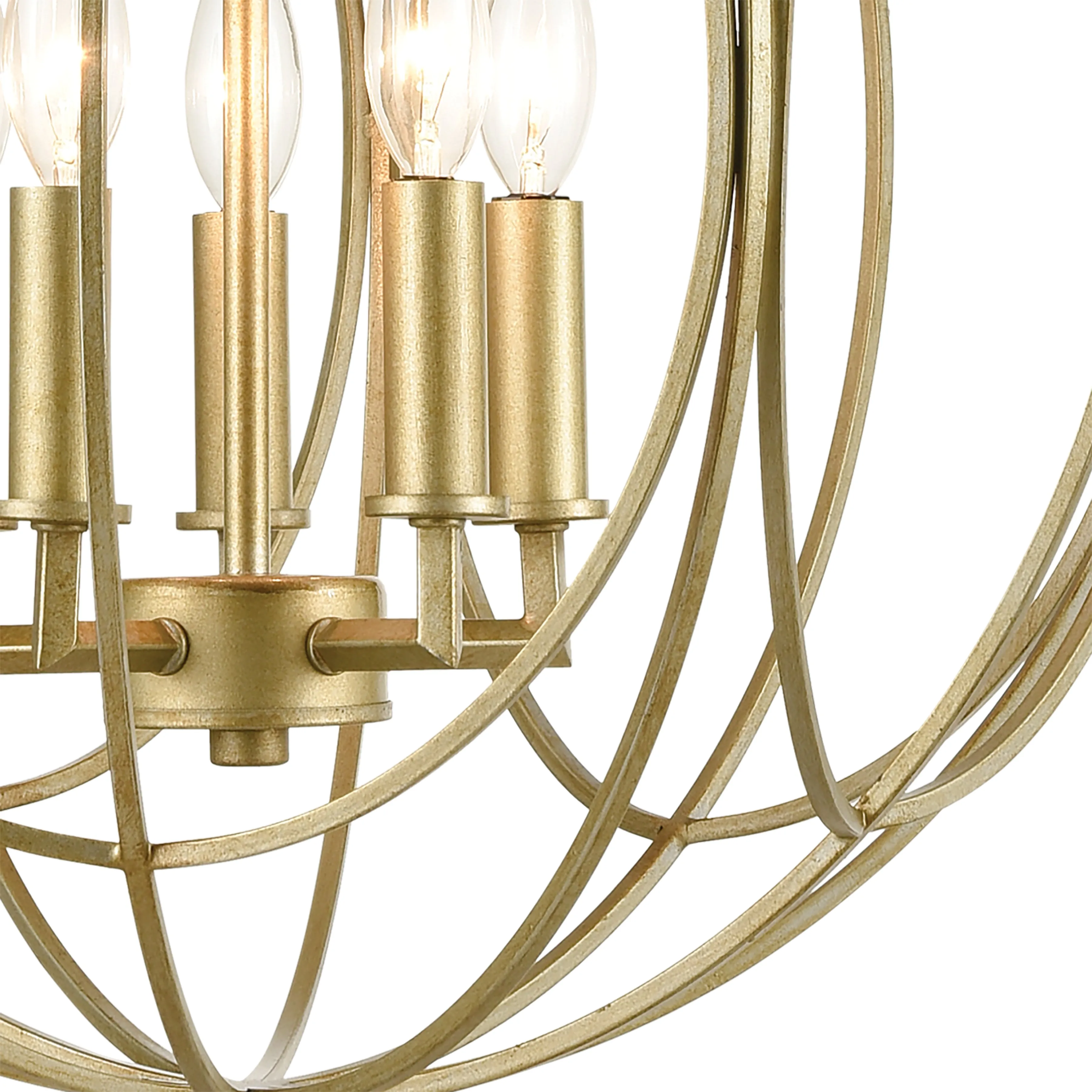 Loughton 20" 5 Light Chandelier in Golden Silver