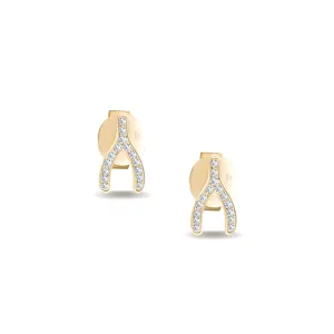 LUCKY WISHBONE DIAMOND EARRINGS