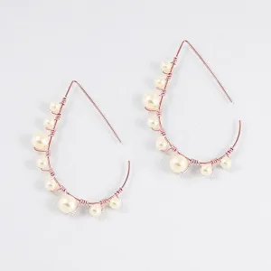 Lulu Pearl Teardrop Hoop Earrings