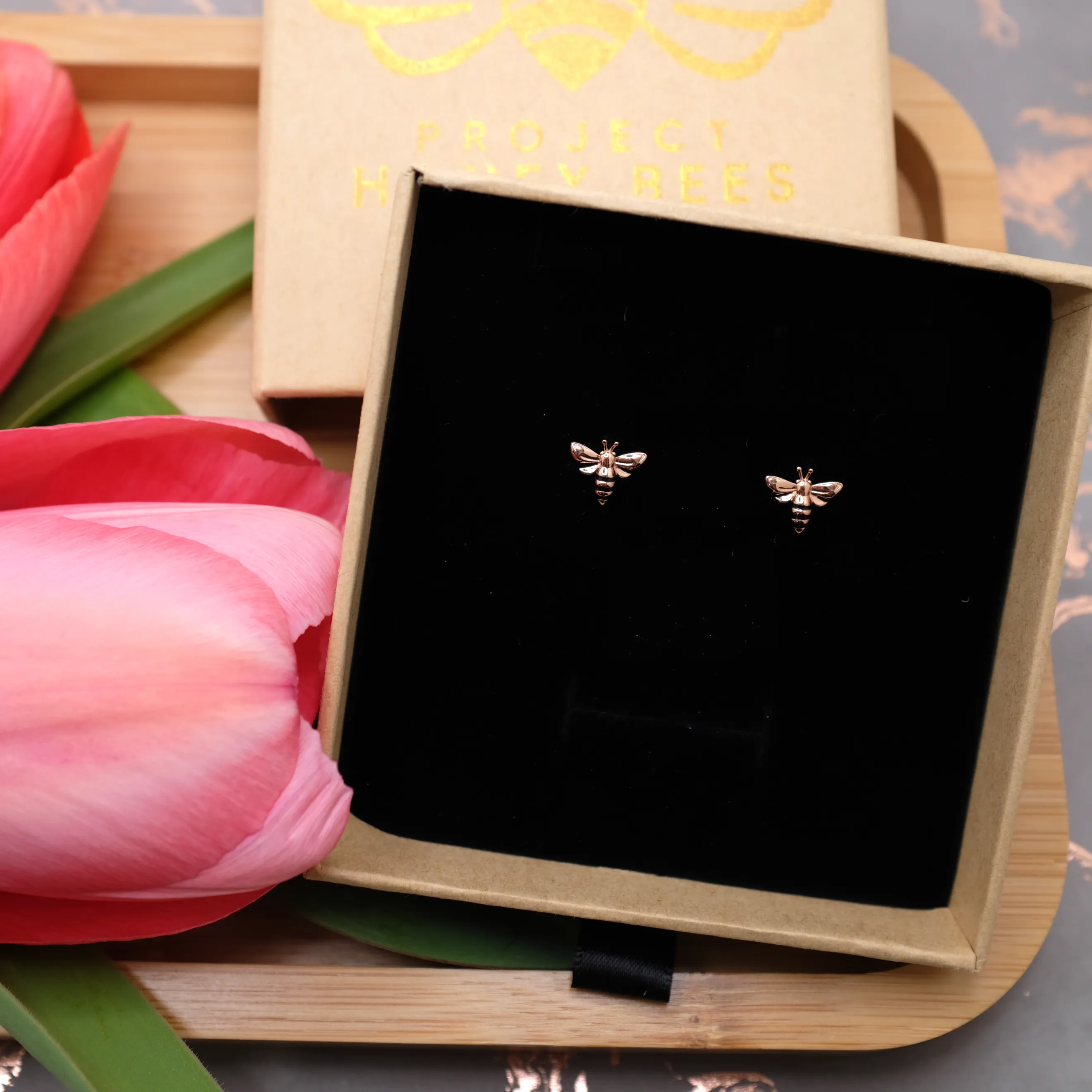 Luxury Queen Bee Earrings Rose Gold *NEW* (Ships 5/1)