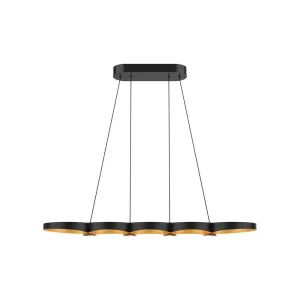 Maestro 38-in Black/Gold LED Linear Pendant
