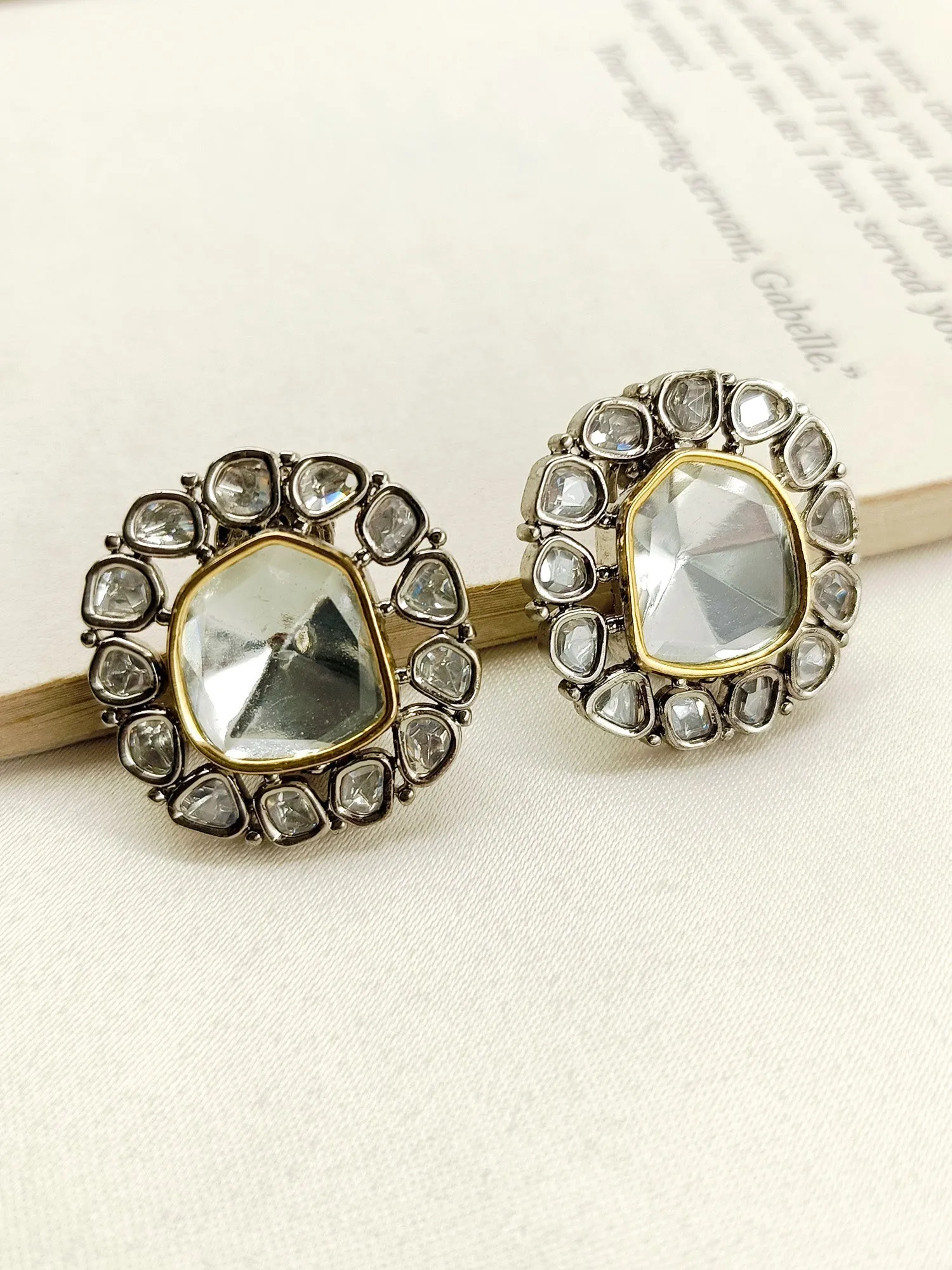Maithily Diamond Work Rhodium Plated Victorian Tops
