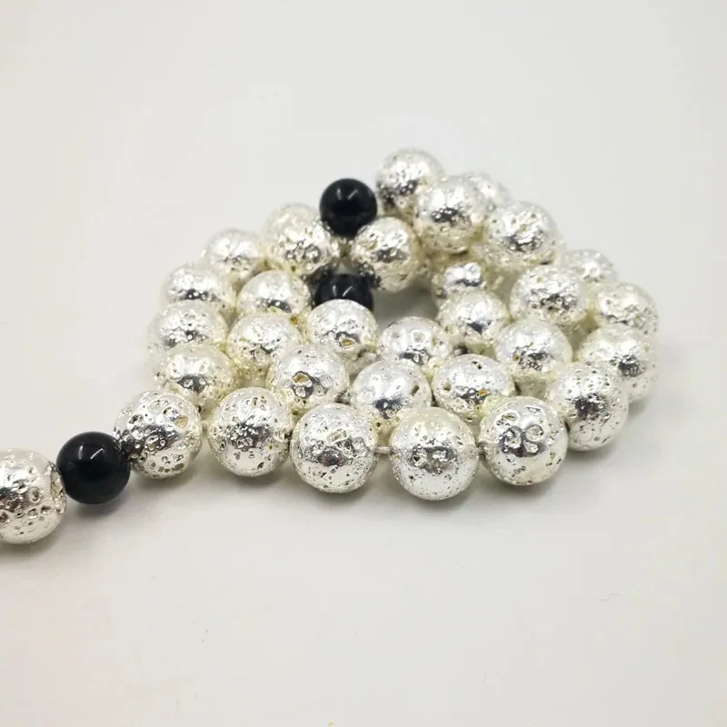 Man's Tasbih Natural lava stone plating New style misbaha natural stone rosary