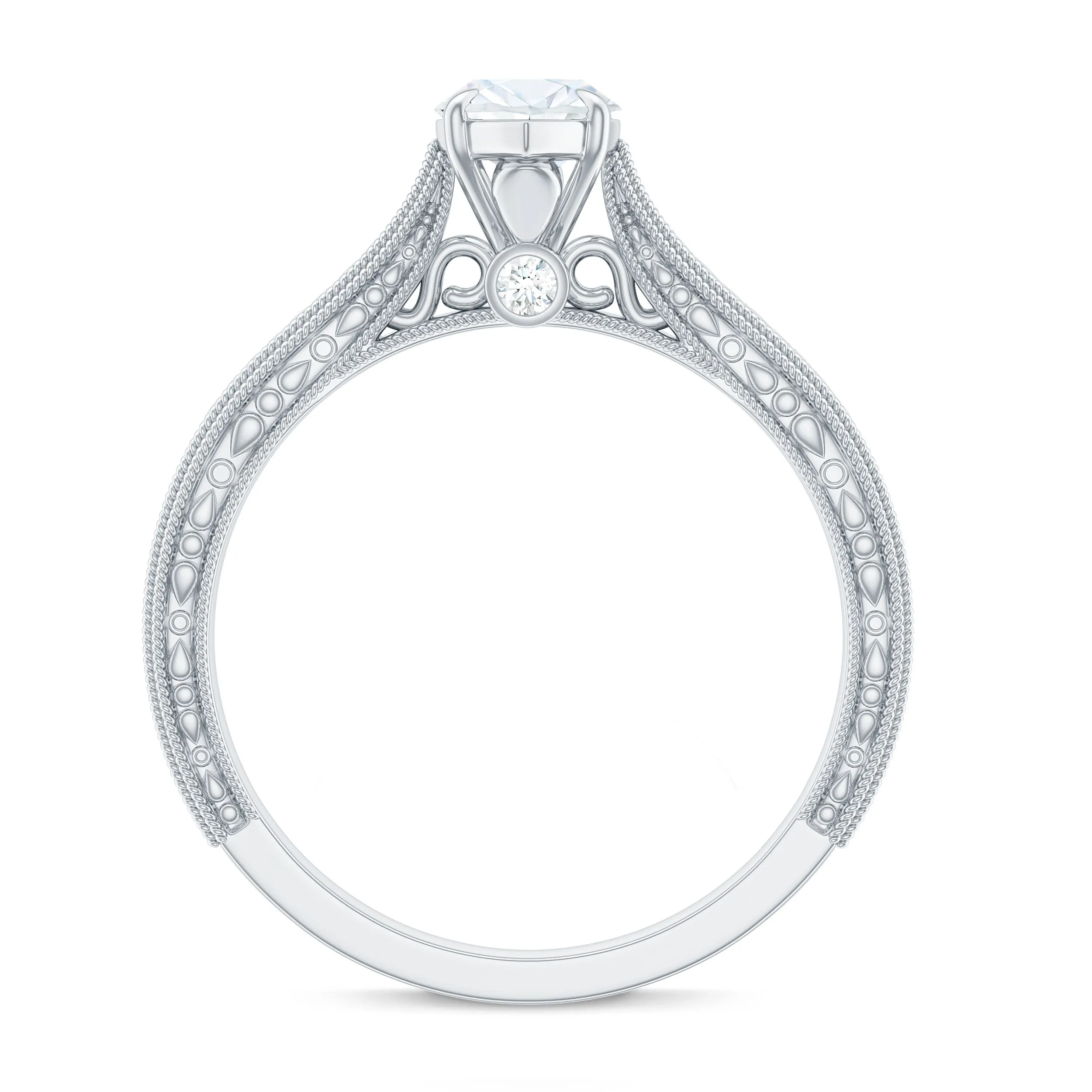 Marquise Cut Moissanite Solitaire Engagement Ring