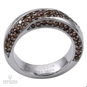 Mauboussin Contemporary Champagne Diamond Wedding Band Ring