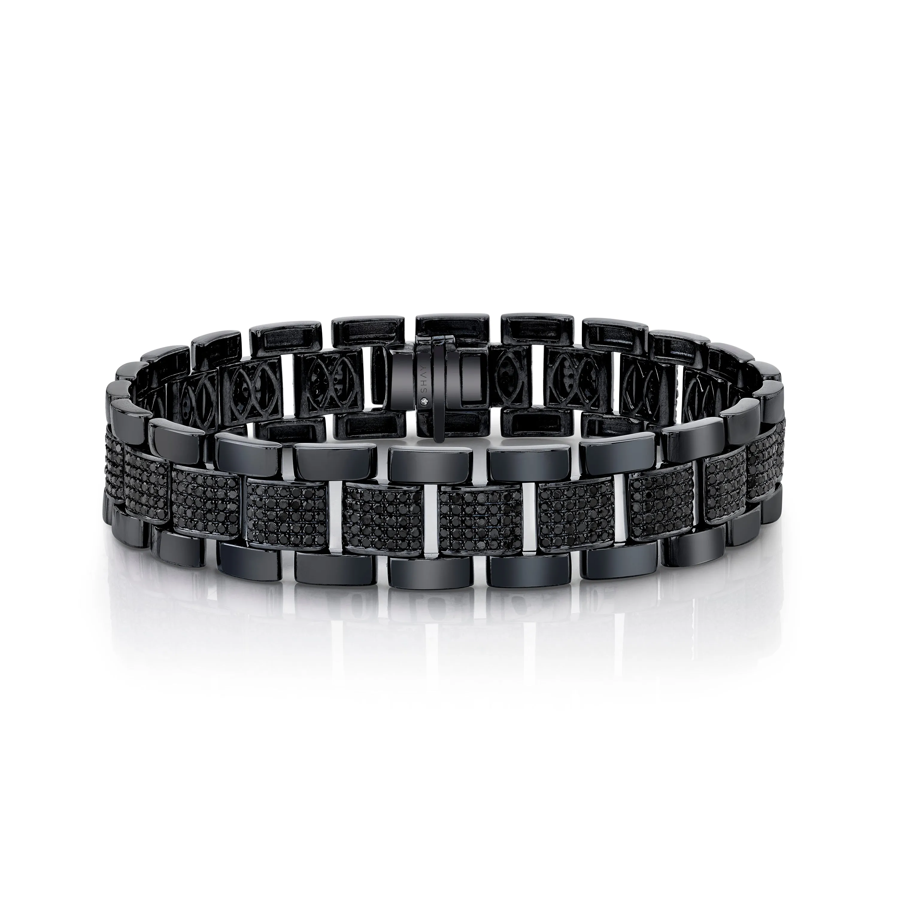 MEN'S BLACK DIAMOND PARTIAL PAVE JOURNEY BRACELET