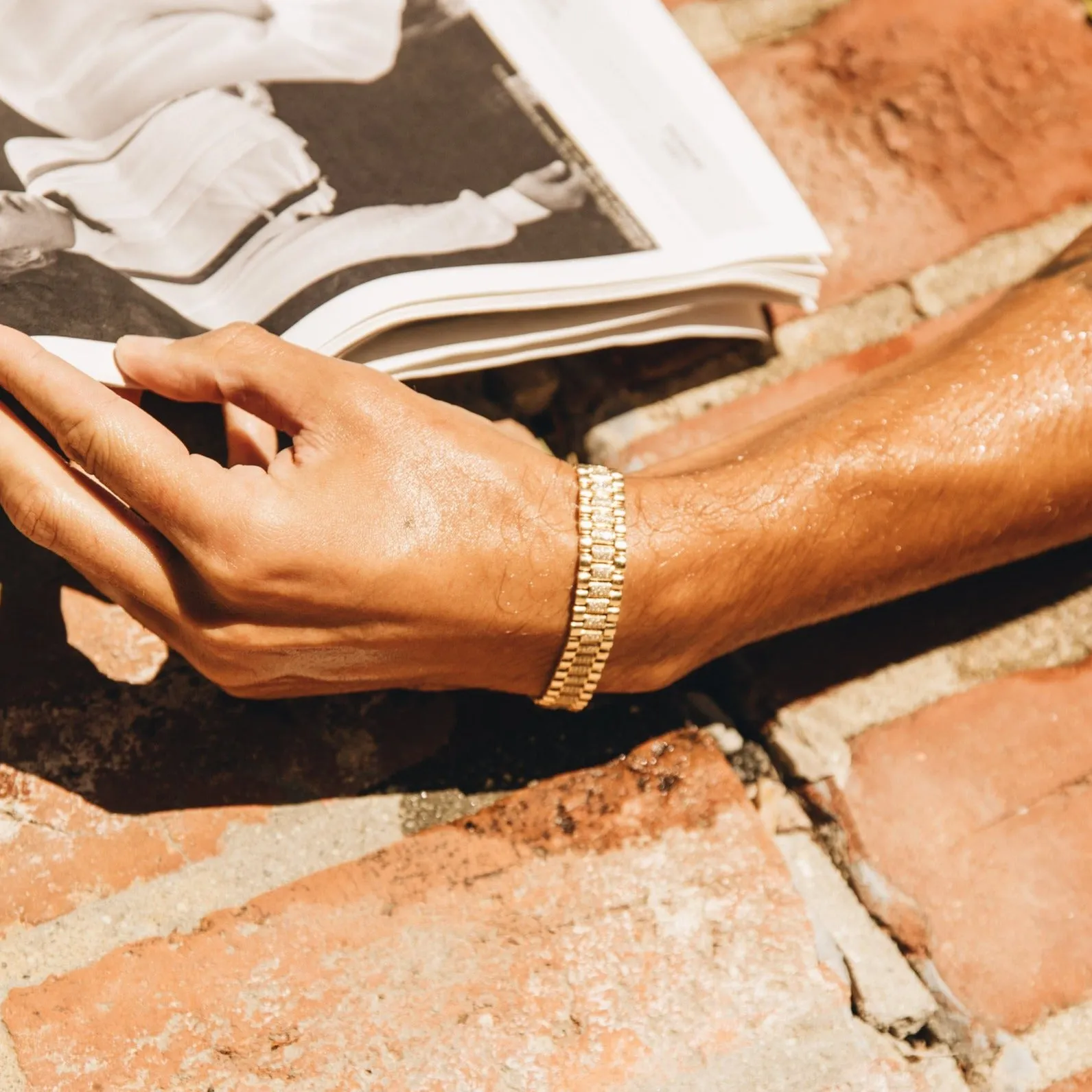 MEN'S BLACK DIAMOND PARTIAL PAVE JOURNEY BRACELET