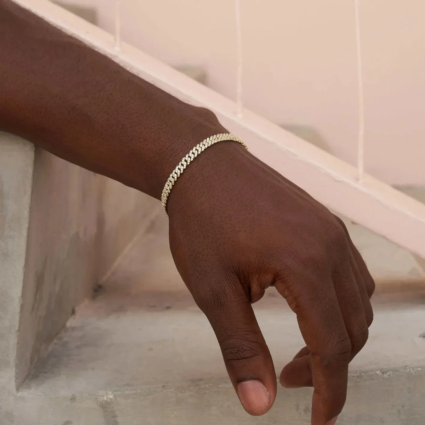 Micro Diamond Prong Link Bracelet