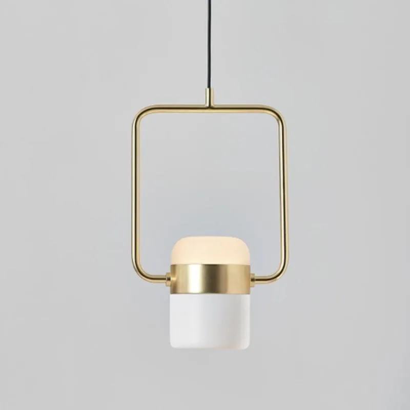 Modern Concrete and Brass Pendant Light