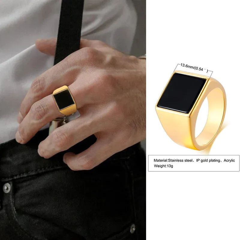 Modern Gents Ring, Nobility Dignified Signet Ring for Men