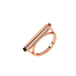 Modern Lab Grown Diamond Bar Engagement Ring
