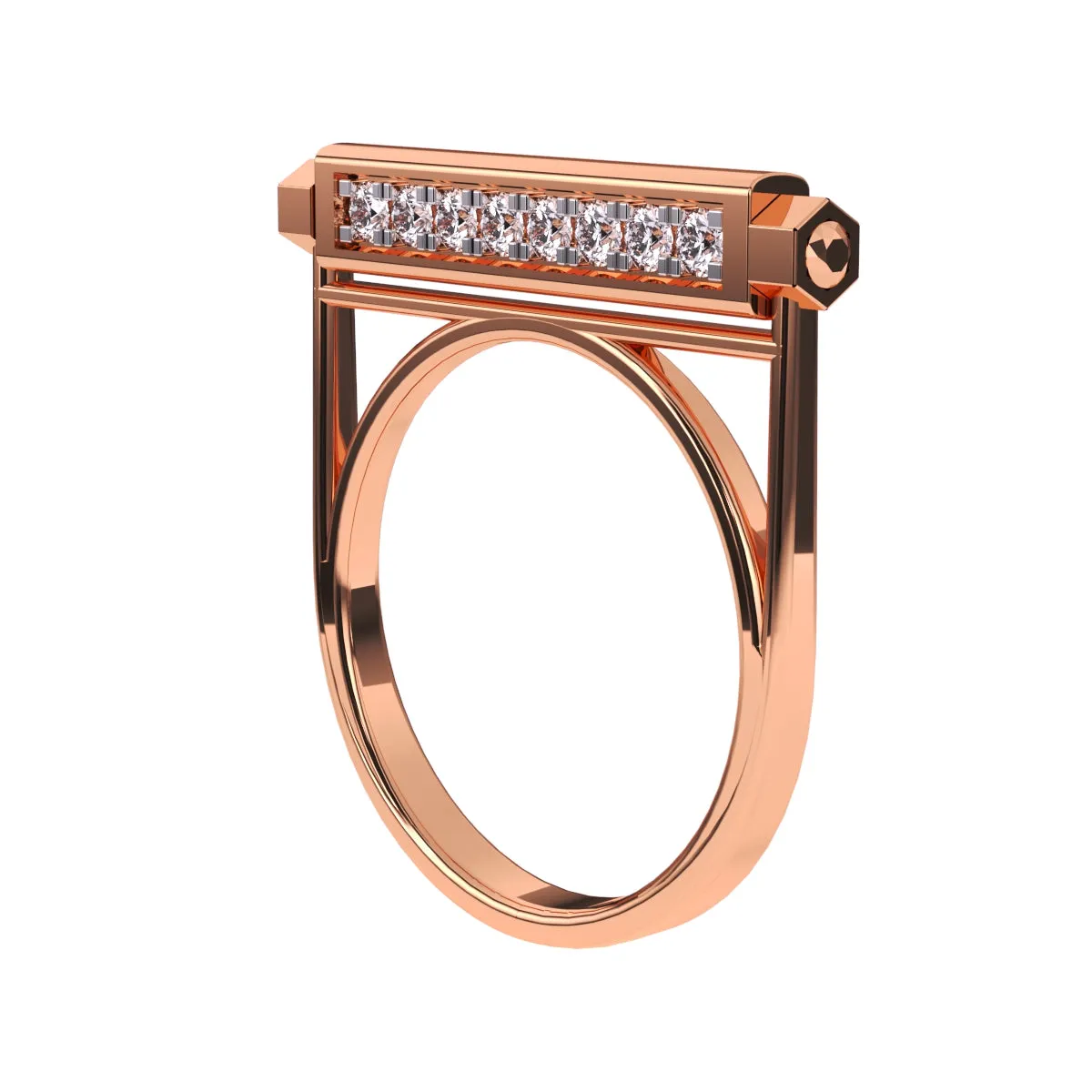Modern Lab Grown Diamond Bar Engagement Ring