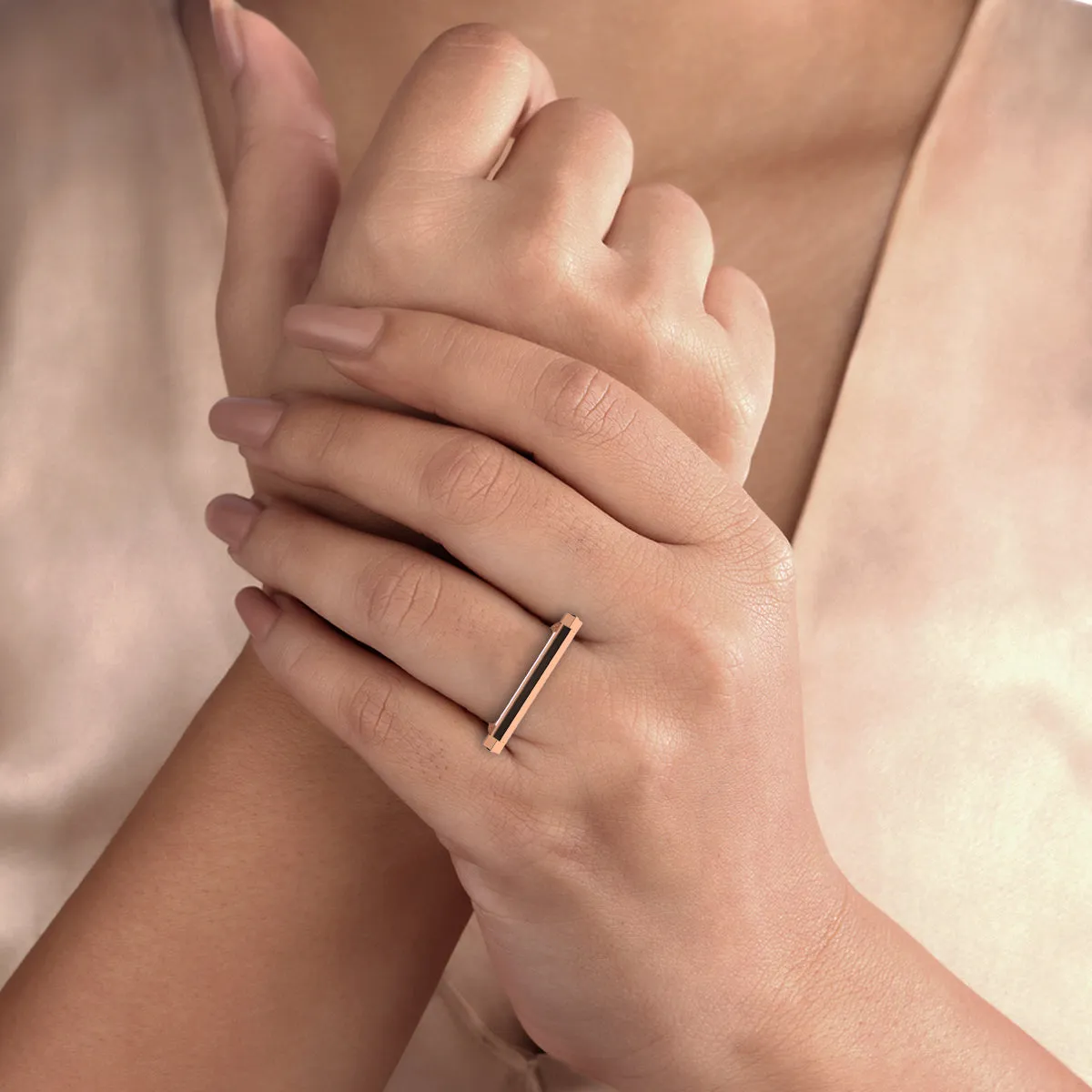 Modern Lab Grown Diamond Bar Engagement Ring