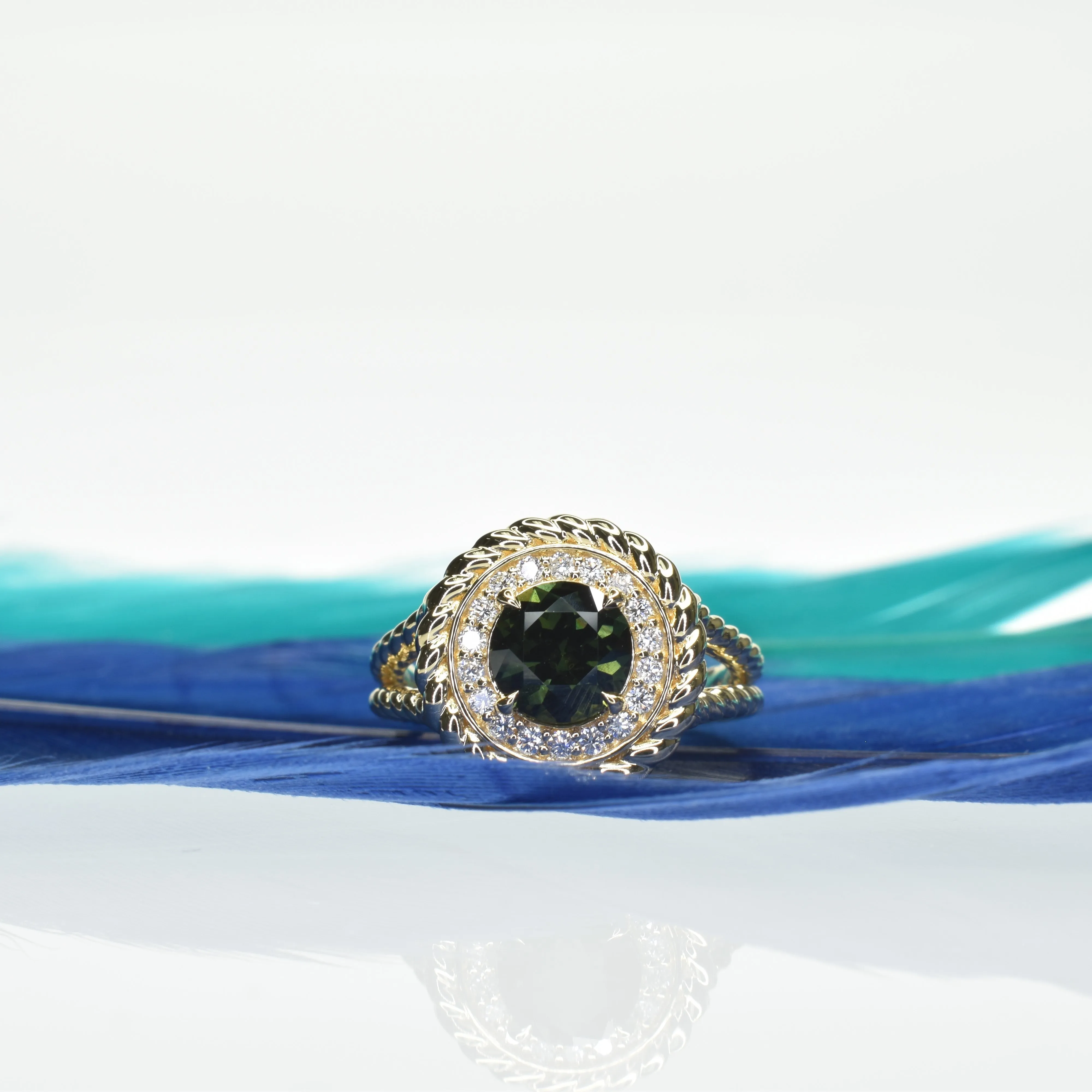 Modern Sapphire Rope Edge Ring