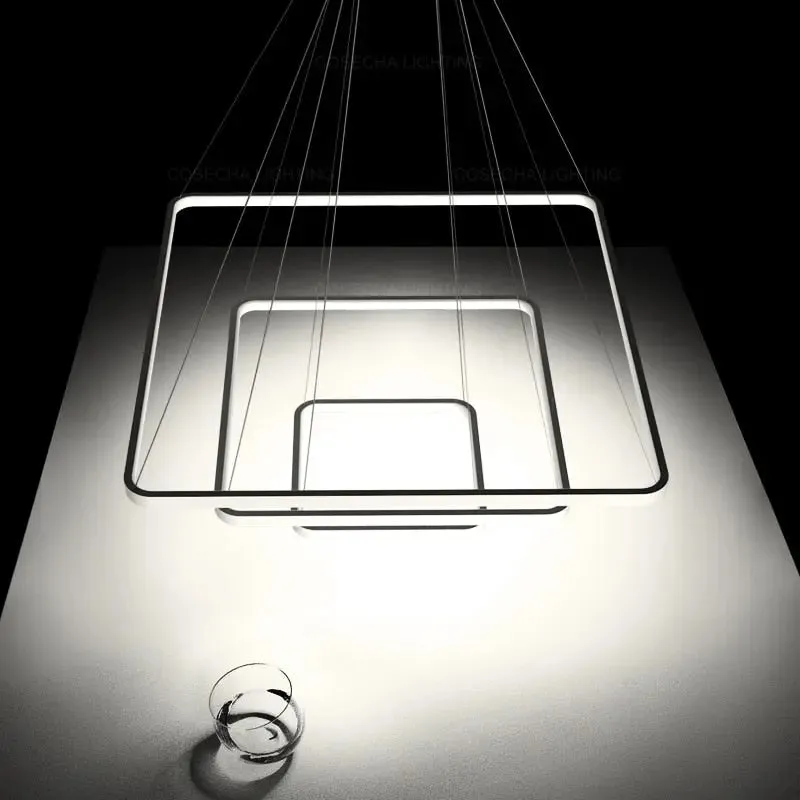 Modern Square Pendant Light DIY Creative Suspension Chandelier