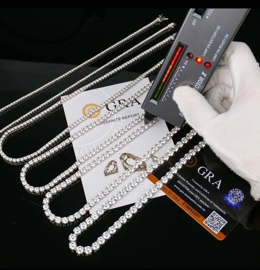 Moissanite Lab Created Diamond Tennis Necklace. 850N4MM