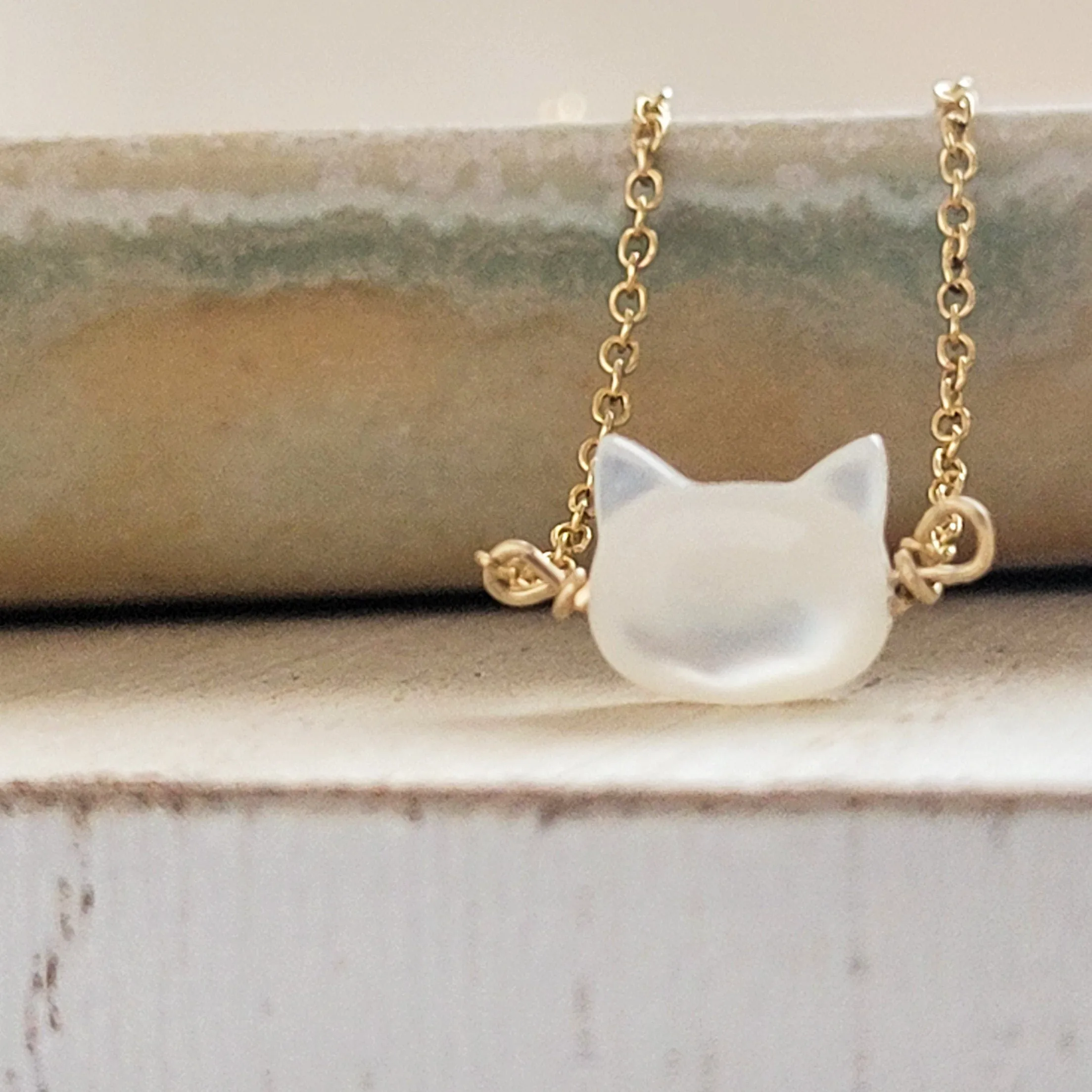 Mother & Daughter Kitty Cat Necklace Set
