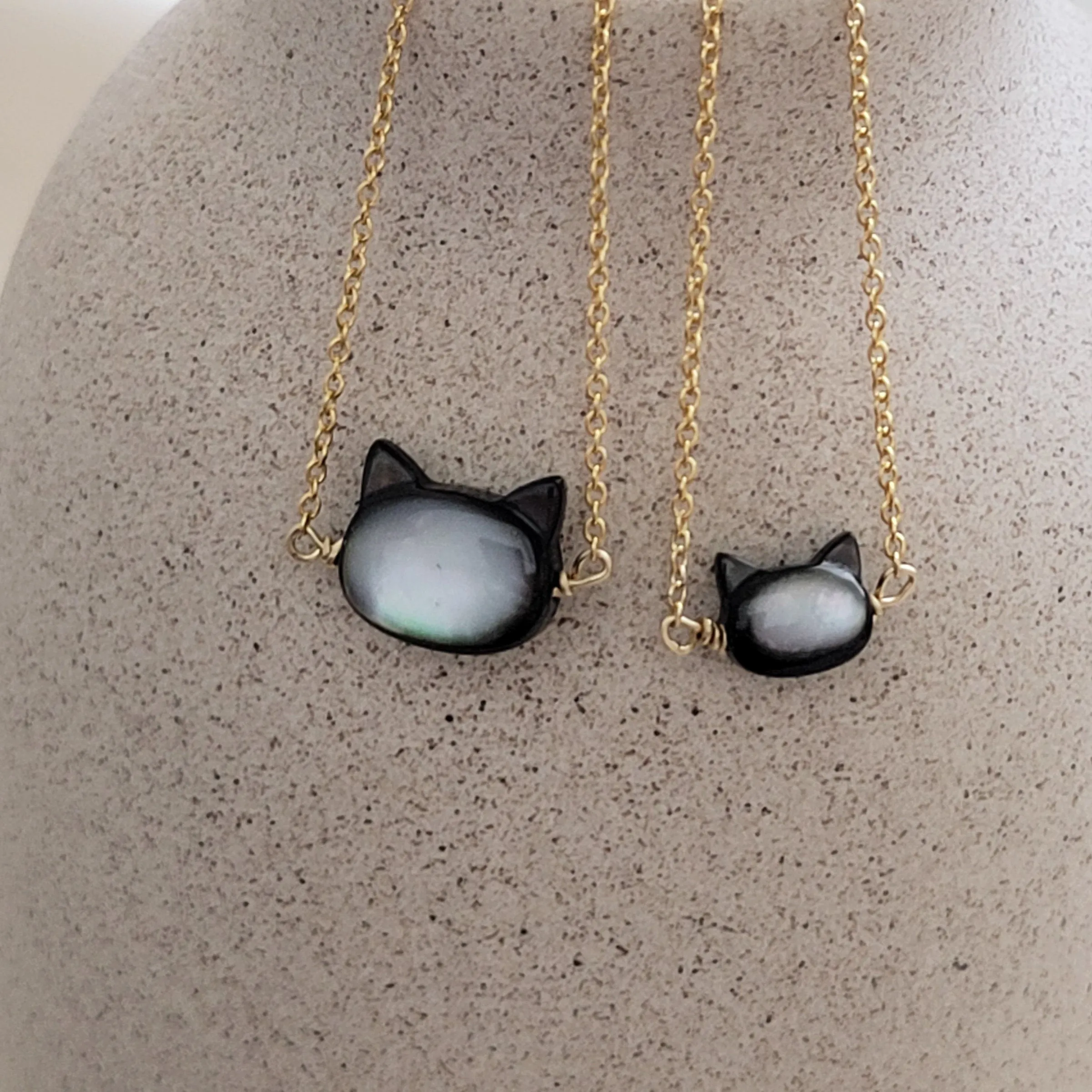 Mother & Daughter Kitty Cat Necklace Set