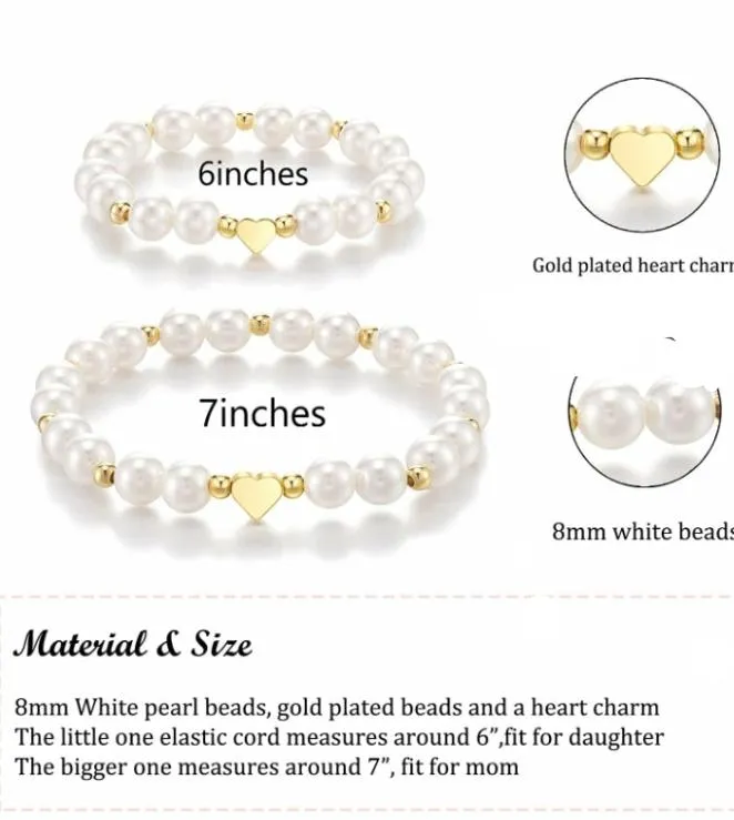 Mother and Daughter Natural Pearl Bracelets