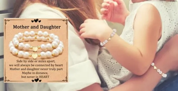 Mother and Daughter Natural Pearl Bracelets