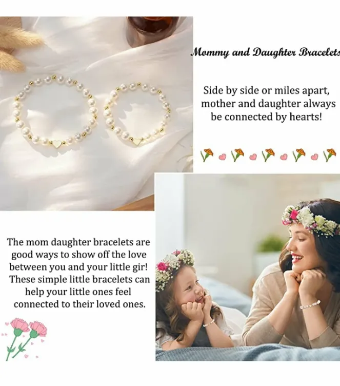 Mother and Daughter Natural Pearl Bracelets